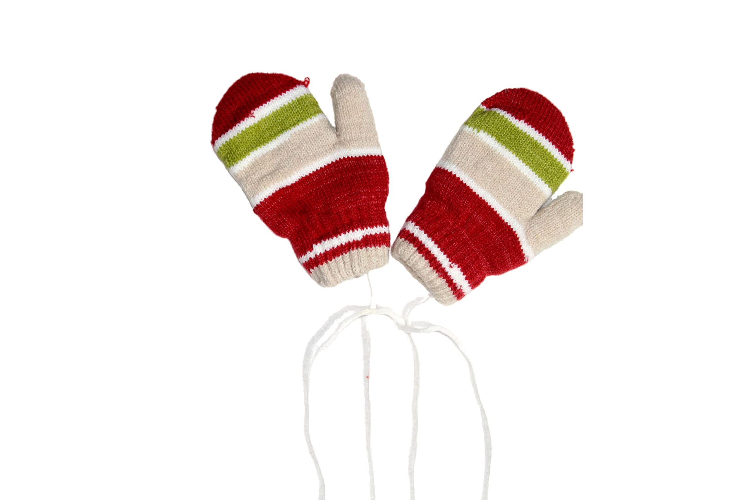 KETKAR Baby Toddler Winter Mittens with String, Soft Baby Fleece Thumbless Mittens Outdoor Snow Ski Gloves for Infant Boy Girl_Pack Of 06(6-12 Months)