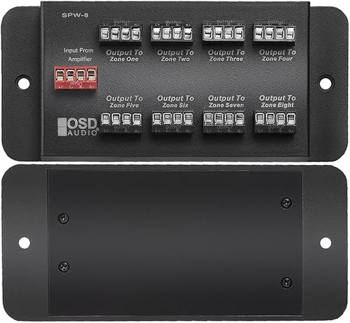 Miniatura 2 de SPW8 Audio para toda la casa Panel de distribución de altavoces de 8 zonas Entrada de audio única 300W por canal - OSD Audio