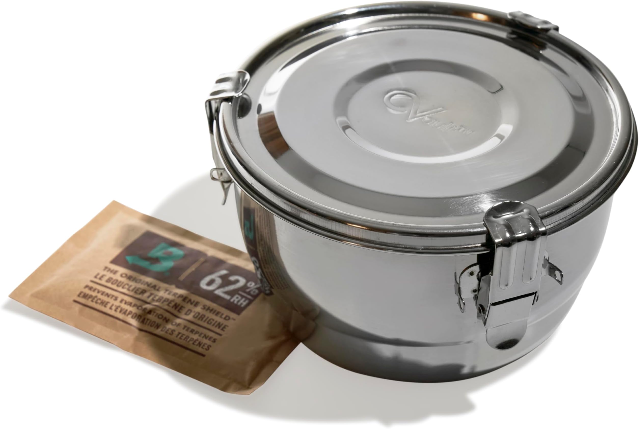 Freshtor 2-Liter CVault Storage Container Airtight - 7" x 4" - Includes One 67g Boveda Humidipak