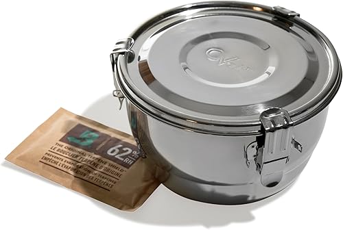 CVault Contenedor de almacenamiento de 2 litros de acero inoxidable para humedad
