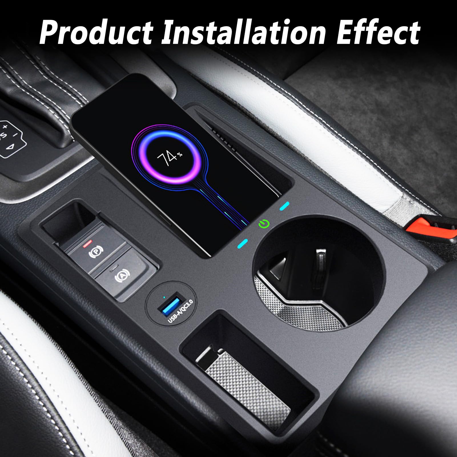 Nuovo Caricabatterie Wireless per Auto,per Audi Q3(2019-2024) Q3L Sportback(2020 2021 2022 2023 2024),Tappetino di Ricarica Wireless Veloce per Telefono da 15W