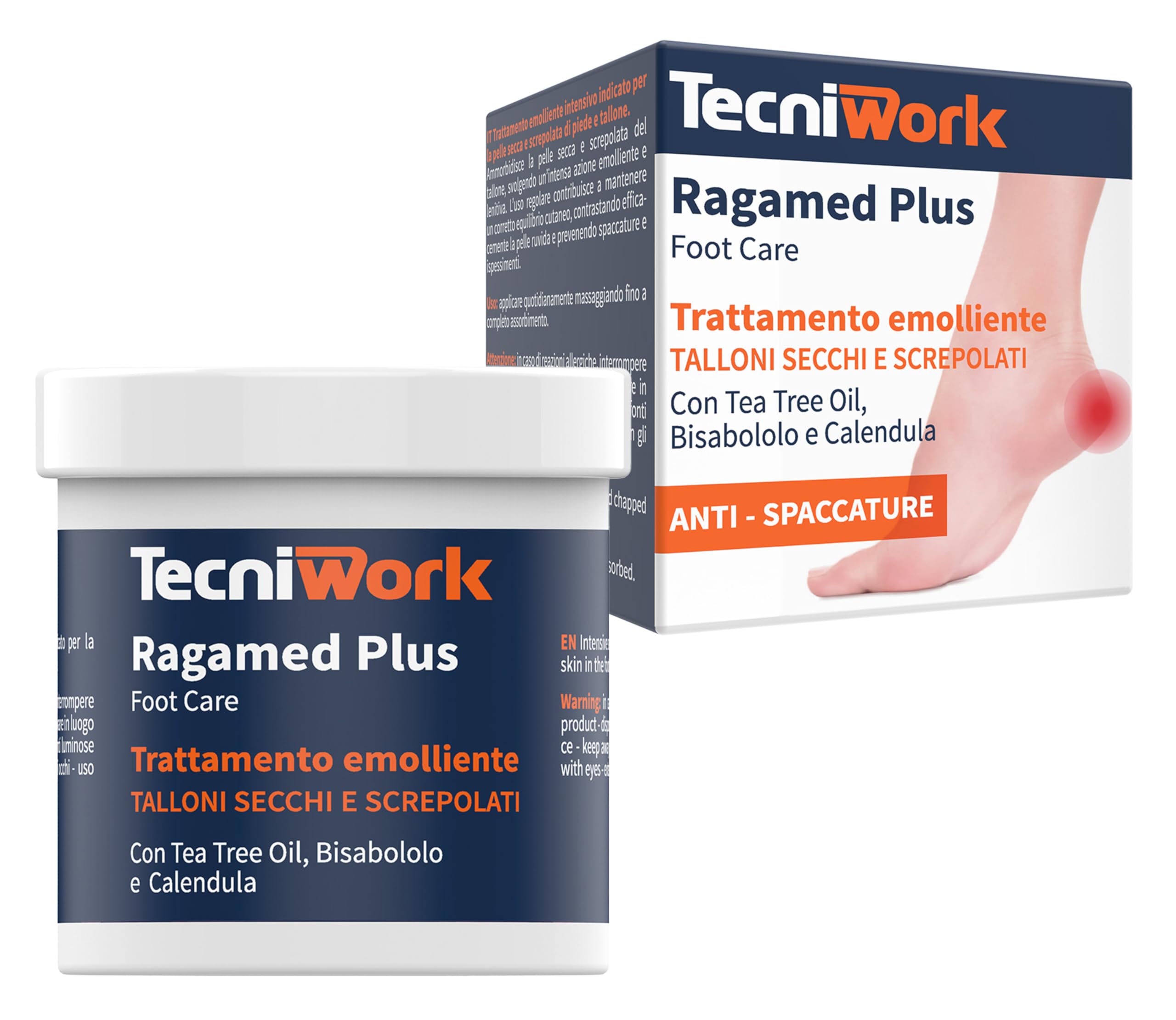 Ragamed Plus Crema Talloni Secchi e Screpolati 75 ml – Trattamento Emolliente Intensivo con Tea Tree Oil, Camomilla e Calendula – Dermatologicamente Testata