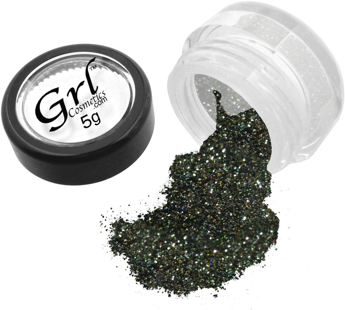 Grl Cosmetics Cosmetic Glitter Makeup for Face, Eyes, Lips, Nails and Body - GL68 Black Jewels, 5 Gram Jar