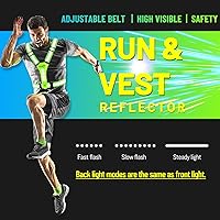 Vista 3 de CYCLESPEED Led Reflective Vest Running Gear, Light Up Vest for Night Walking, High Visibility USB Rechargeable Adjustable Running Lights for Runners