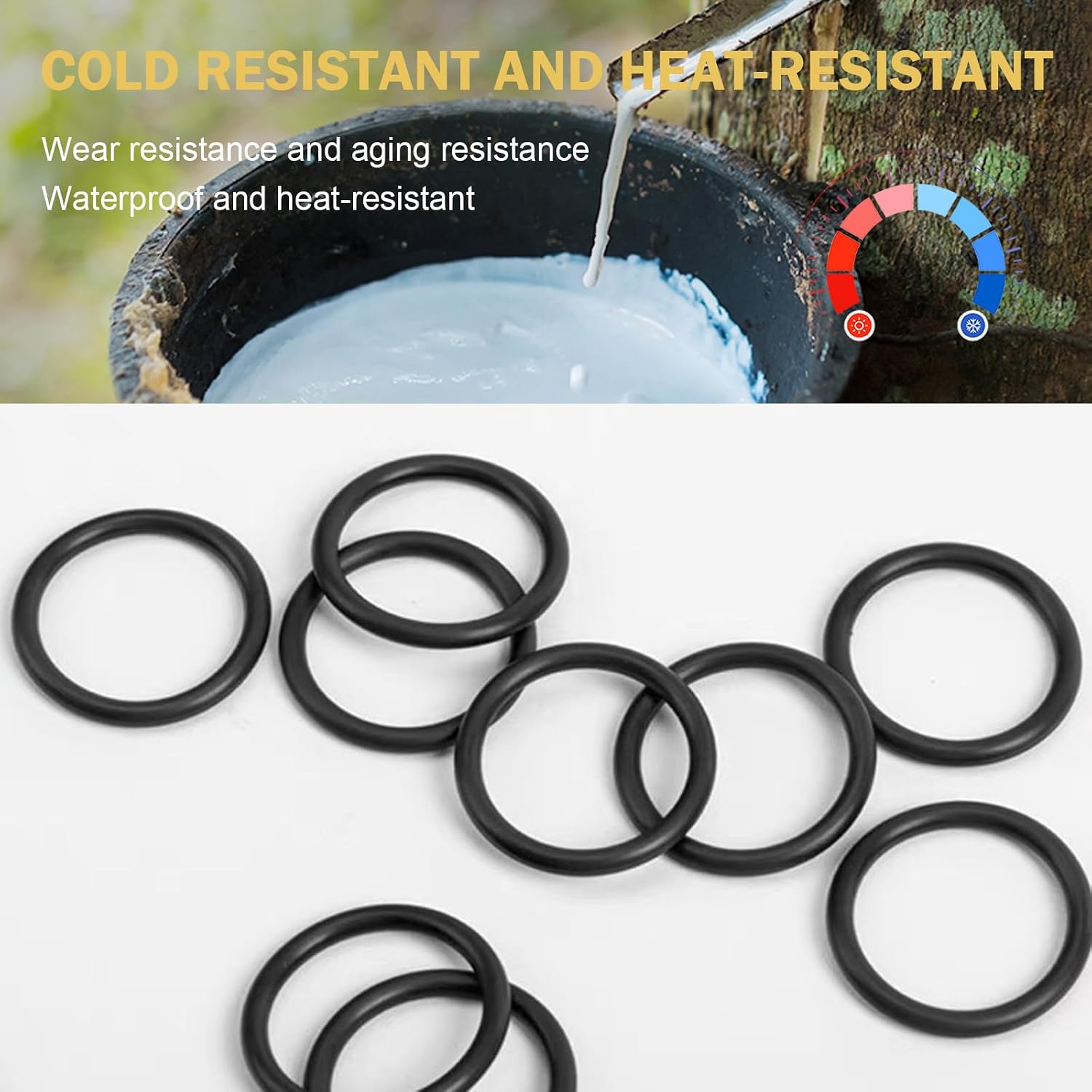 300PCS O-Ring Kits, Rubber O-Ring Assortment Kit, 18 Size Nitrile Rubber Assortment Set for Car, Plumbing, Faucet, Mechanic, Repairs, Air or Gas Connections Resist Oil and Heat