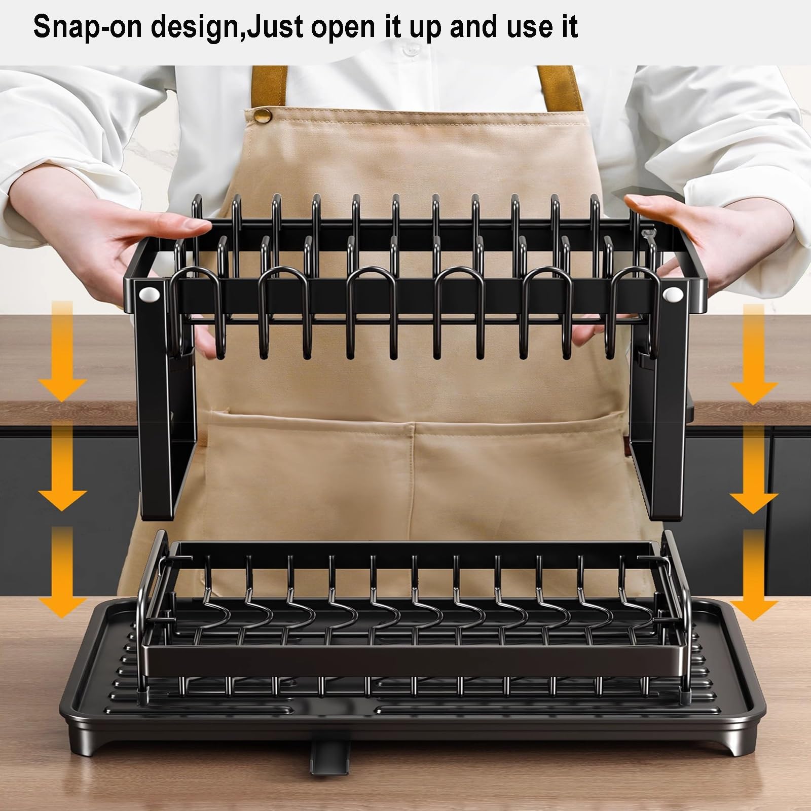 Escurridor de Platos para encimera de Cocina, escurridor de Platos de Acero Inoxidable, escurridor de Platos para encimera de Cocina, caño Giratorio Ajustable