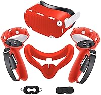 Vista 1 de for Oculus Quest 2 Accessories, Compatible with Quest 2 VR Silicone Face Cover, VR Shell Cover, Touch Controller Lengthening Grip Cover with Battery