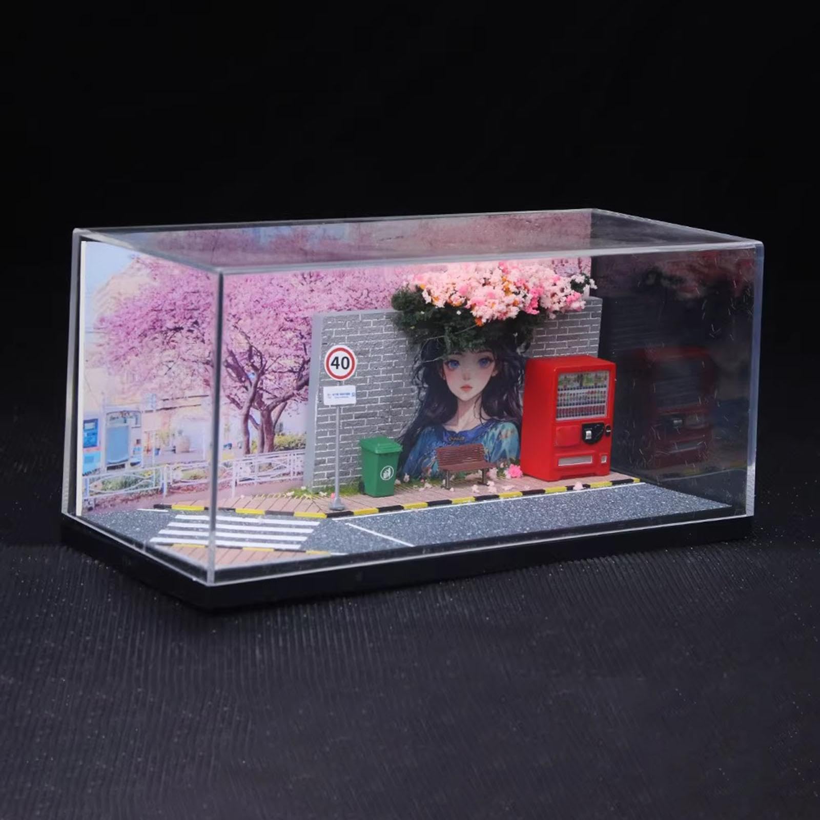 harayaa 1/64 Diorama Vitrine, Dekorativ, Staubdicht, Und Kreativ für Modellautos