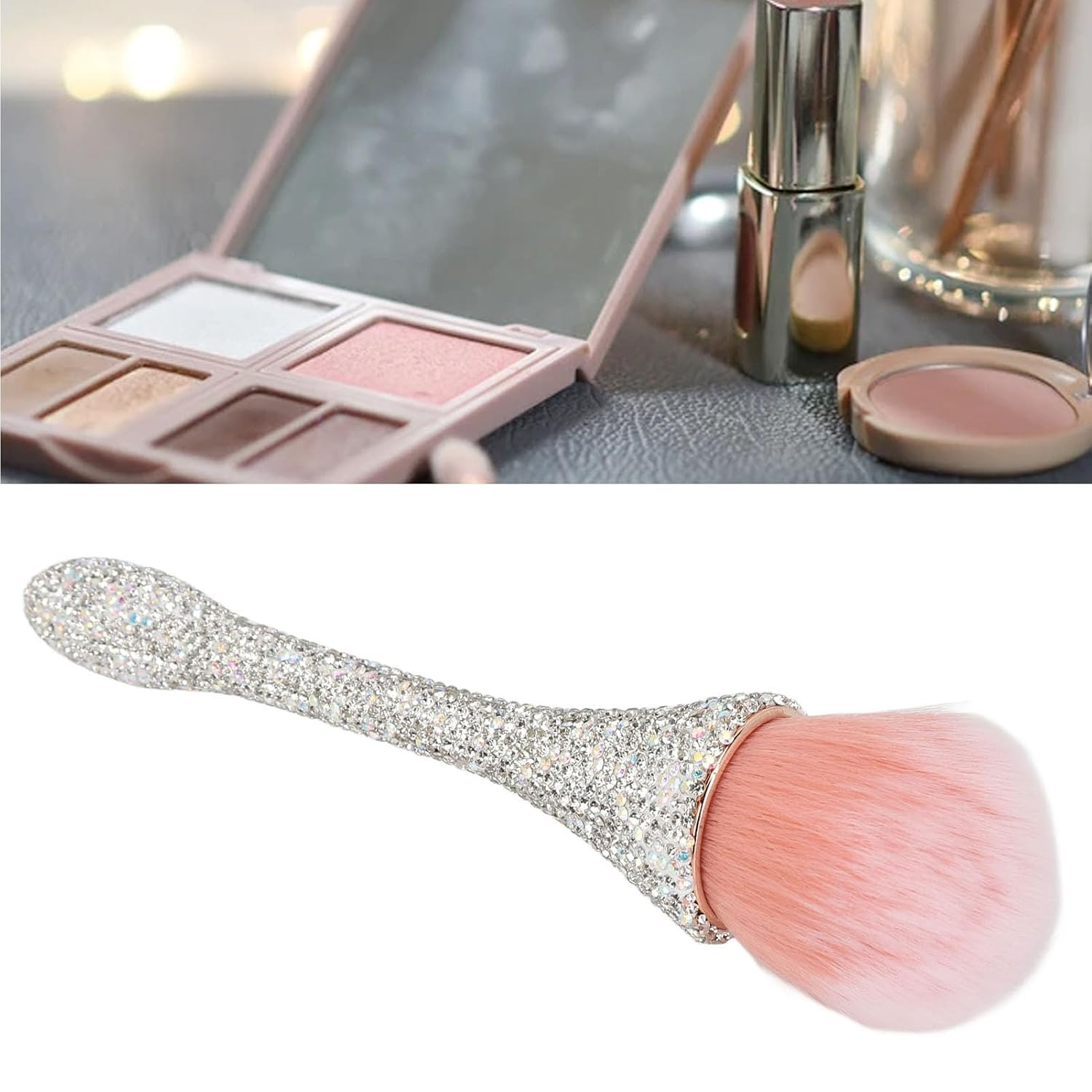 Professional Nail Art Dust, Nail Art Dust Cleansing Brush, Nail Art Brush Manicure BrushTool, for Daily Makeup with Soft Hair, Multifunction, and Comfortable Grip (White)