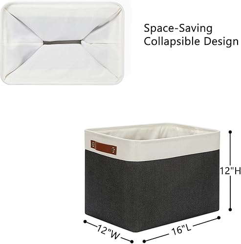 Miniatura 3 de DULLEMELO Cestas de almacenamiento extra grandes, contenedores de almacenamiento de tela para organizar estantes, guardería, juguetes, libros,