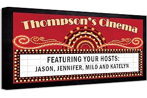 Personalized Retro Vintage Cinema Sign: Enhance Your Home Theater Experience
