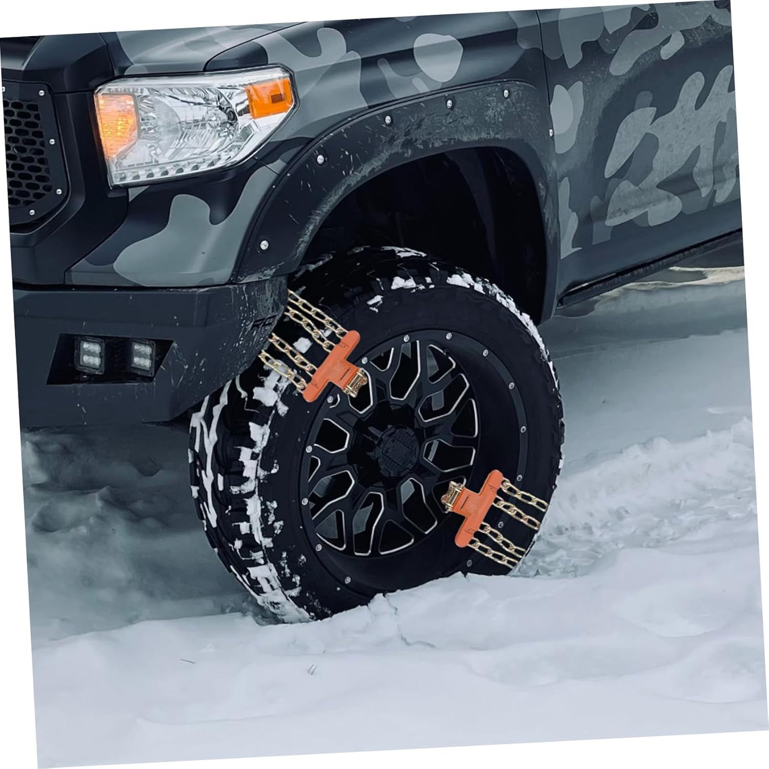 Toyvian 4pcs -skid Tire Chains for Trucks Suvs Cars Snow Chains for Enhanced Traction Fits Tires for Snowy Icy Conditions