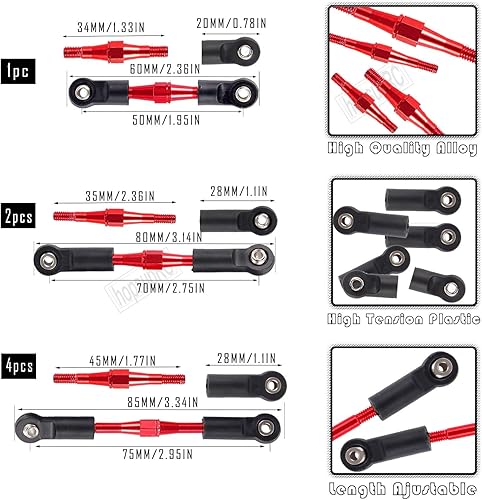 Miniatura 4 de hopsupRC Big Bore RC Shocks - Pieza de mejoras para 110 RustlerStampede 2WD, brazo A de aluminio y bloque de ruedas y bloques de dirección y