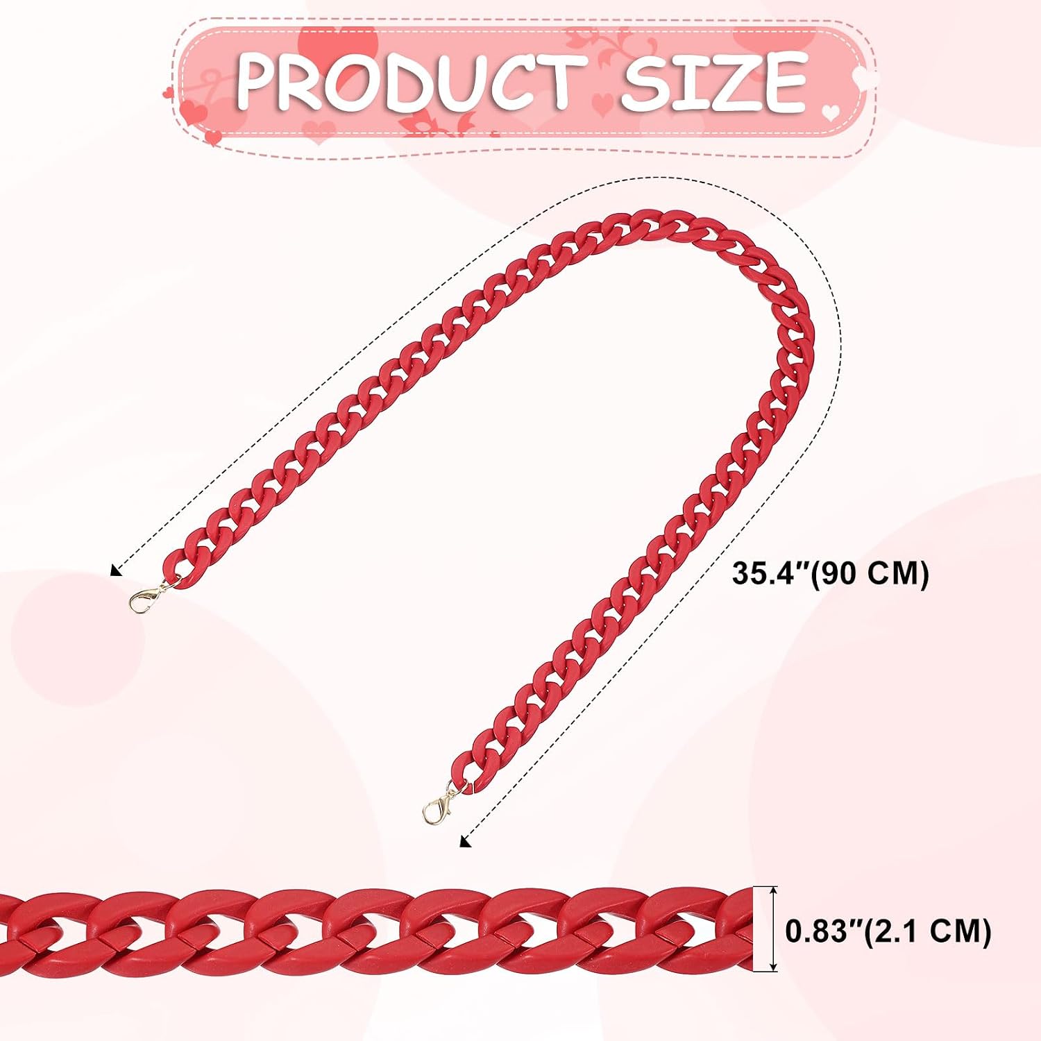 uxcell Acrylic Purse Strap 35.4" Matte Bag Chain w/Buckle Shoulder image 2