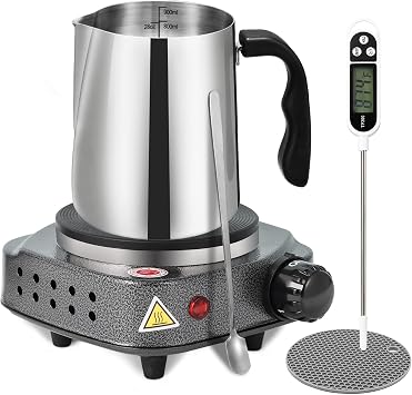 SAEUYVB Candle Making Kit,Candle Making Supplies,Candle Making Kit with Hot Plate,Candle Making Supplies for Beginners with Pouring Pot, Wax Melter Hot Plate,Thermometer and More | Wax Melter for Candle Making,Candle Making Supplies for Beginners with Pouring Pot,Hot Plate,Instruction Manual and More