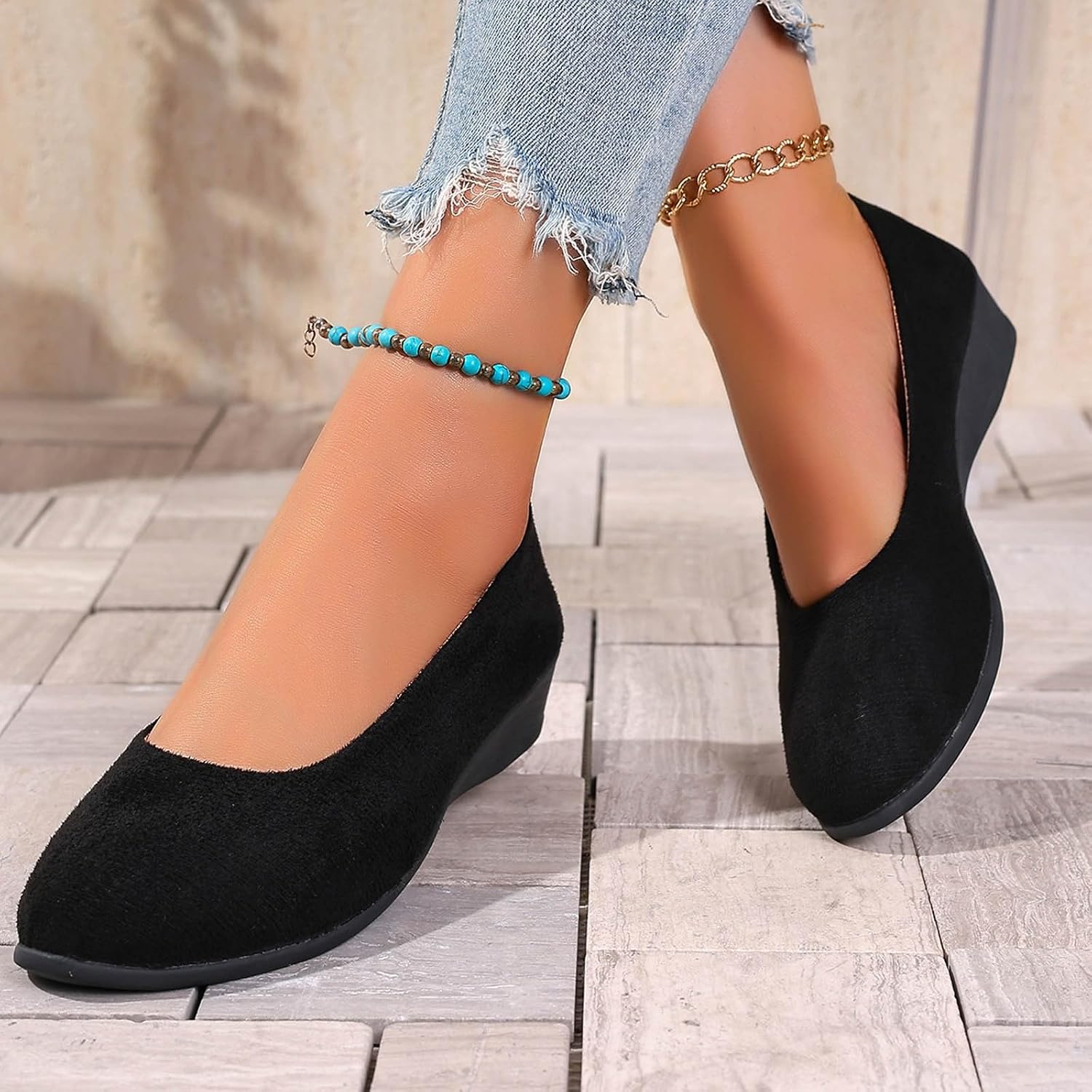 Ballerinas Women's Slip On Ballerina Shoes Flat Summer Shoes Elegant and Comfortable Barefoot Strappy Ballerina Lightweight Festive Soft Sporty Dance Shoes Girls Medieval Barefoot Shoes image 3