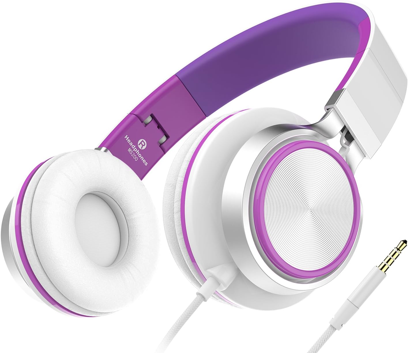 Sound Intone Stereo Headphones Over Ear for Kids Girls Teen Cheap Headset for iPhone 6 Samsung PC iPad Tablet White Purple