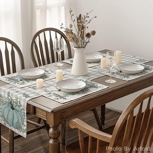 Miniatura 6 de Artoid Mode Juego de 6 manteles individuales de otoño de 12 x 18 pulgadas para decoración de fiesta, cocina, comedor