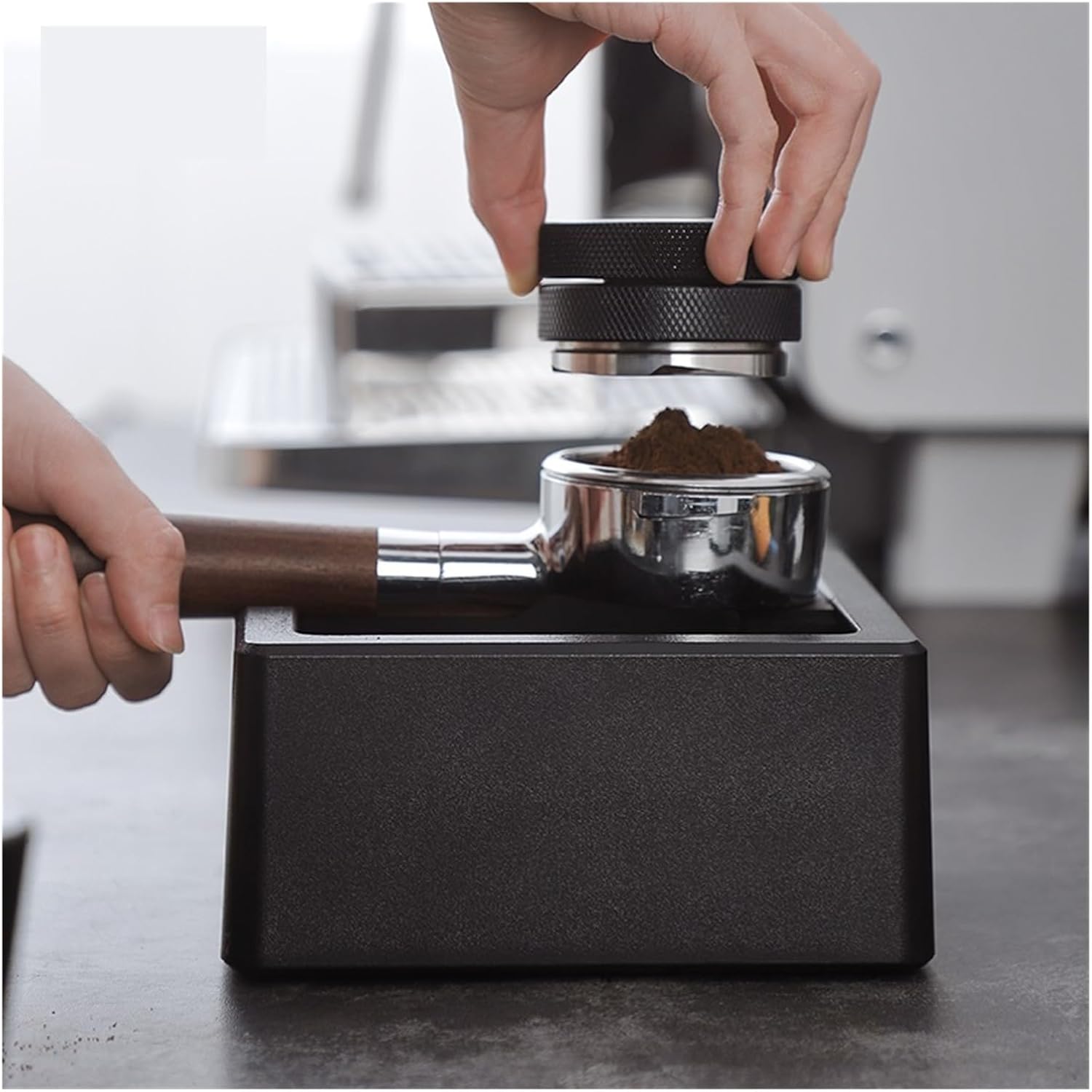 White Black Coffee Knock Box Home Bar Waste Bucket Coffee Machine Handle Placement Box(White)