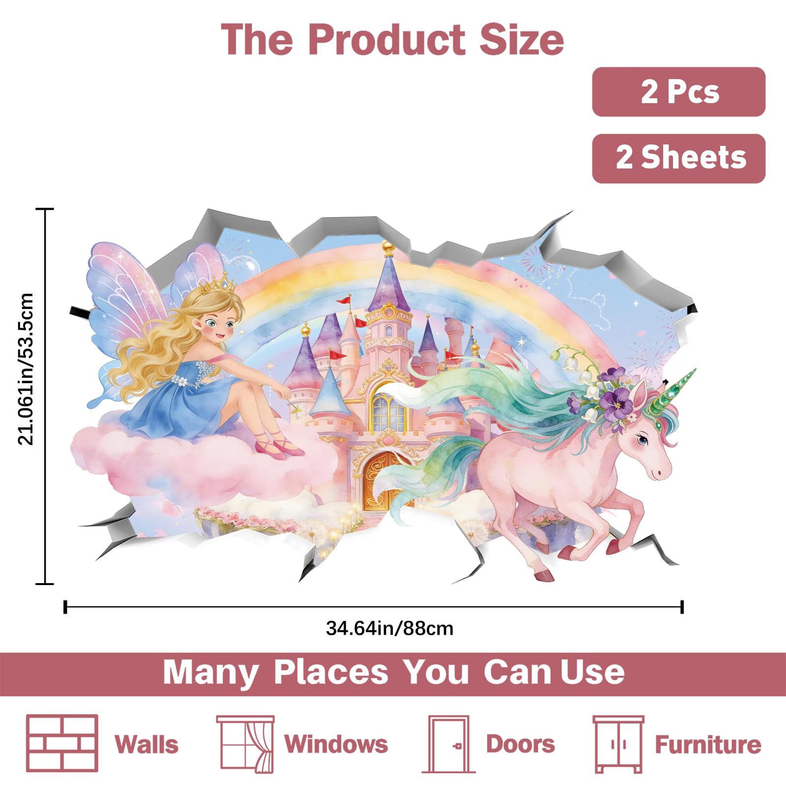 PLIGREAT Fairy Castle Wall Decals - Image 4