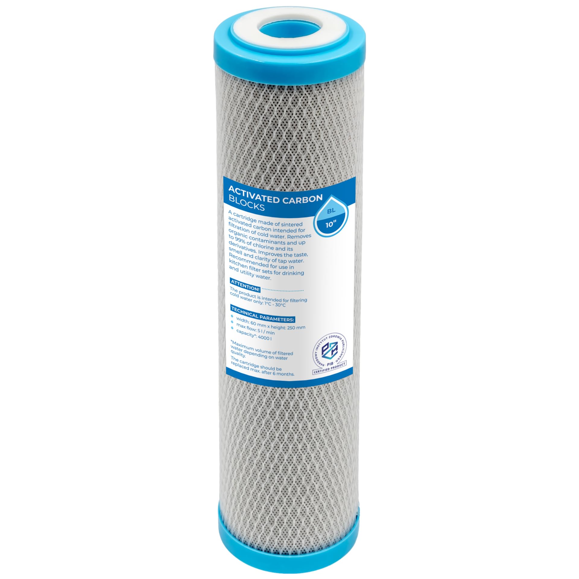 Qaautor Lot De 4 Filtres à Eau Charbon Actif 10 Pouces - Remplacement Sédiments Goût Odeur