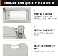 Vista 3 de Visera solar para Mazda 3 2010-2013, lado izquierdo del conductor, repuesto de visera solar gris BBM2-69-320C-75