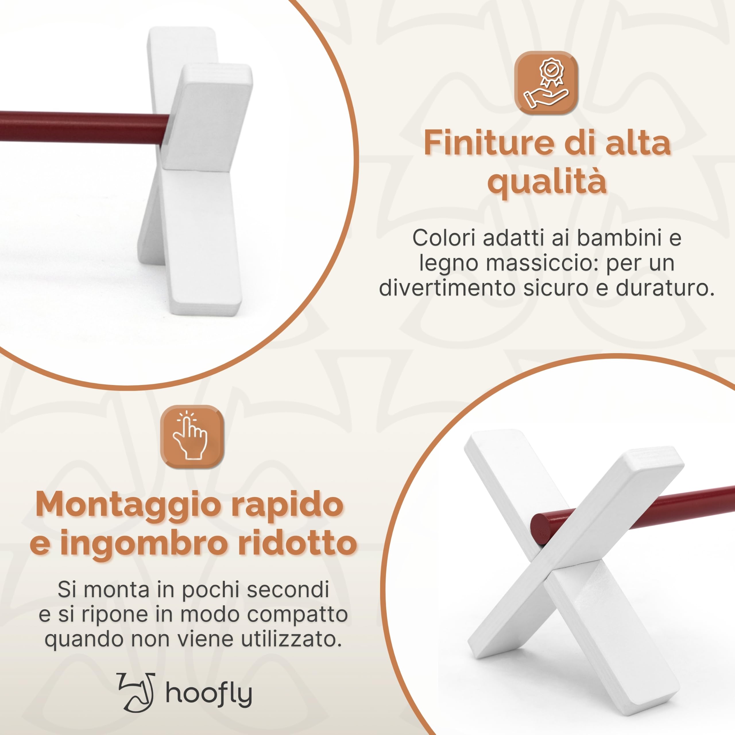 Set di 3 cavaletti Hobby Horse – Accessori Hobby Horsing per Bambini/Ostacoli da Salto & Allenamento/Percorso Stick Horse & Regalo Bambino