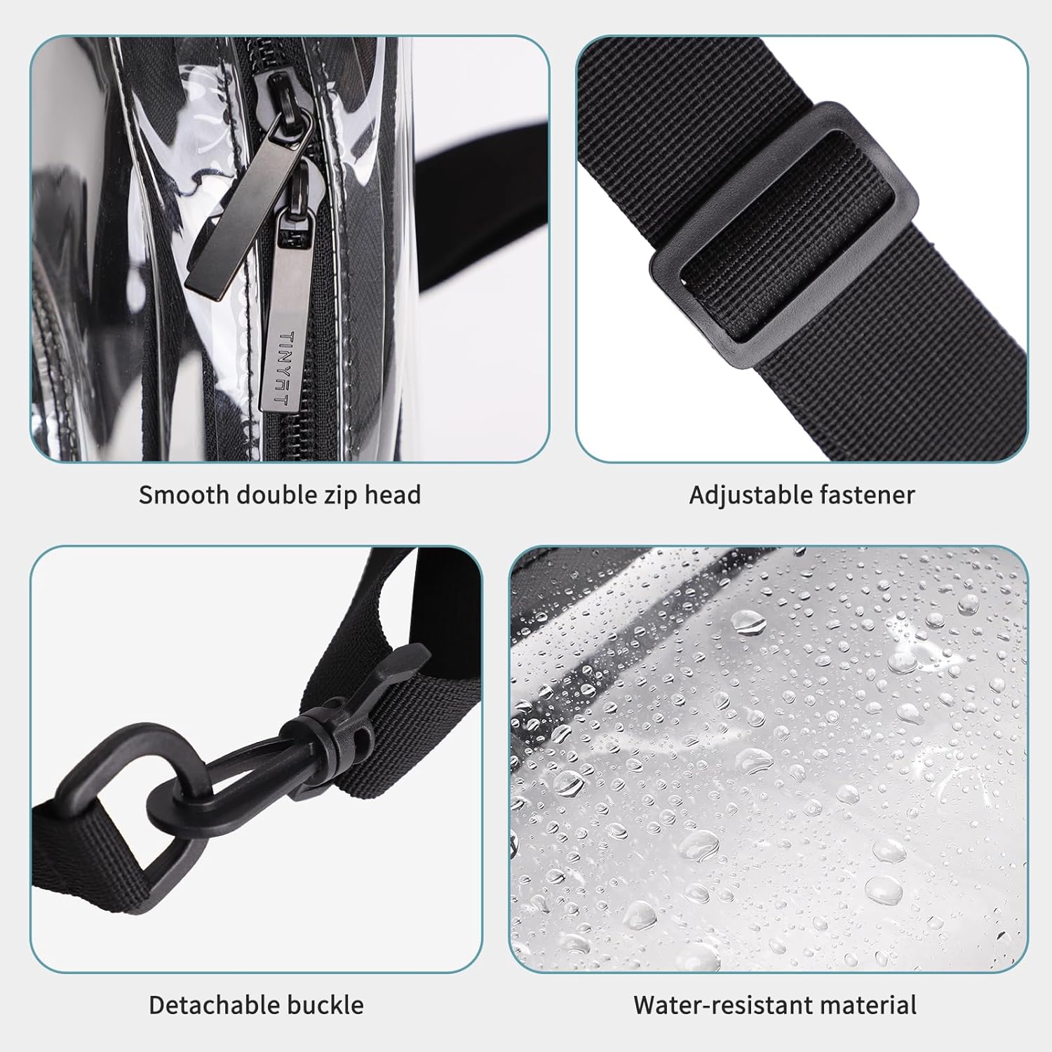 TINYAT Clear Sling Bag Stadium Approved Transparent Bag Crossbody Casual Shoulder Chest Bag for Men Women,T9060 - Image 7