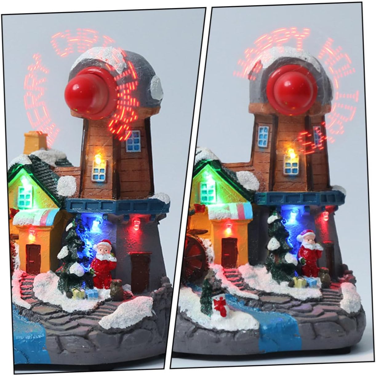 Toyvian Luminous Christmas Music House Ornament LED Decorative Xmas Tabletop Decor Glowing Holiday Figurine for Home Party Display