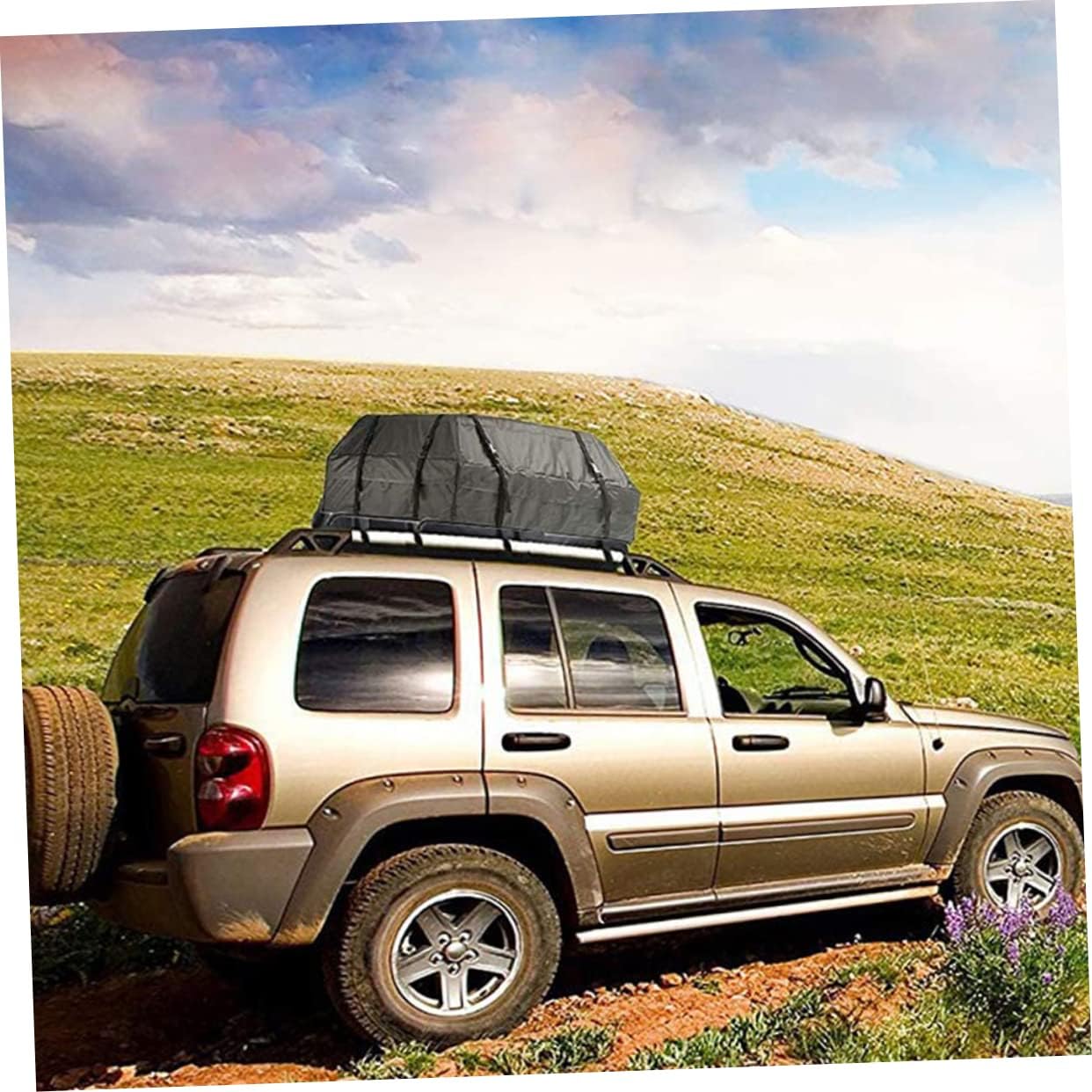 Mobestech 1pc Car Rooftop Cargo Carrier Bag Oxford Cloth Travel Luggage Storage for Extra Space Easy to Install Vehicle Roof
