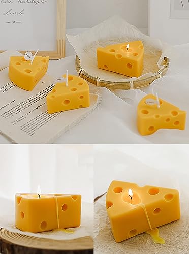 Miniatura 7 de Vela perfumada en forma de queso,Vela decorativa de cera de soja aromática de 4.23 oz para mesa, foto de regalo de cumpleaños, ideal para meditación