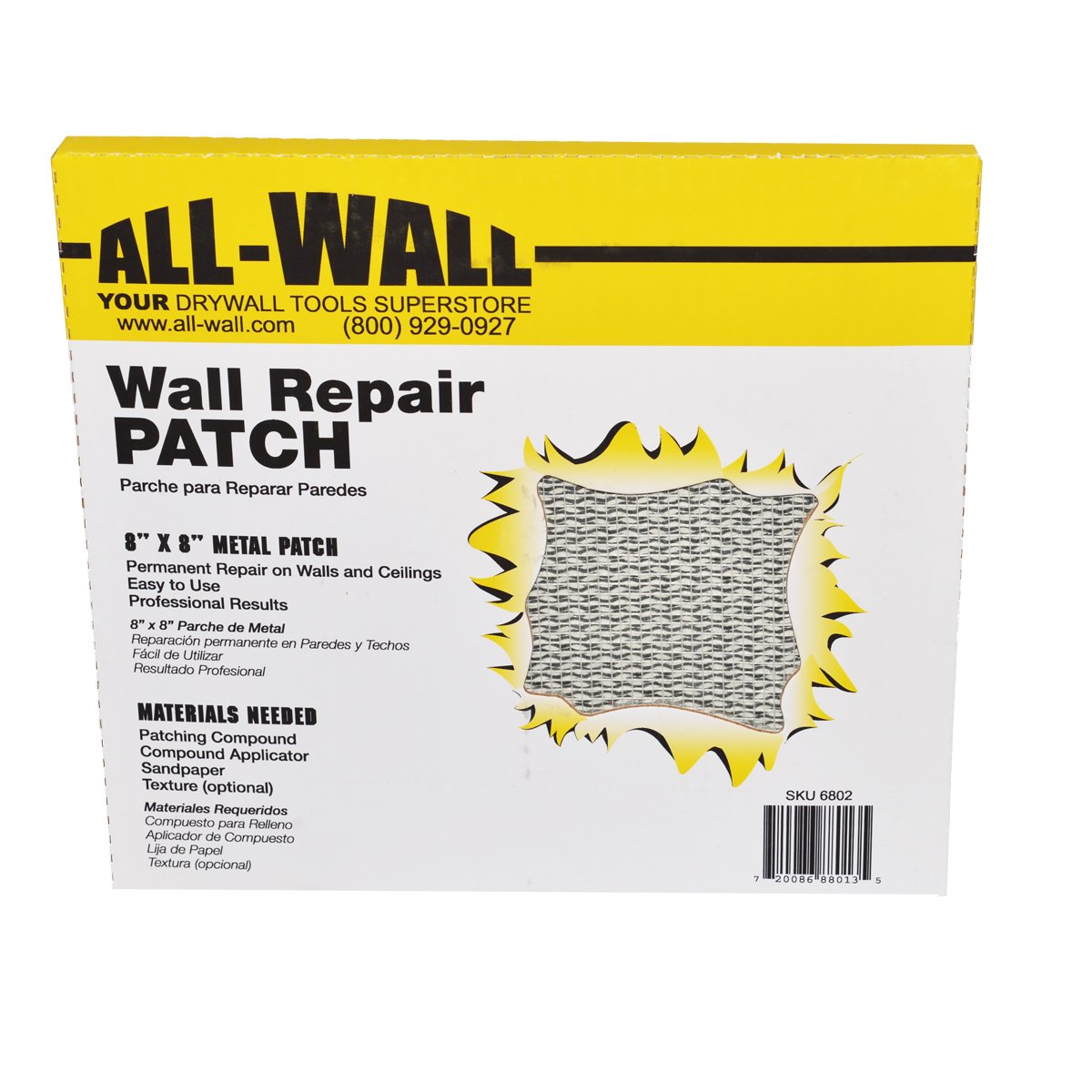 AllWall Drywall Repair Patches Metal Aluminum StickOn Adhesive Wall