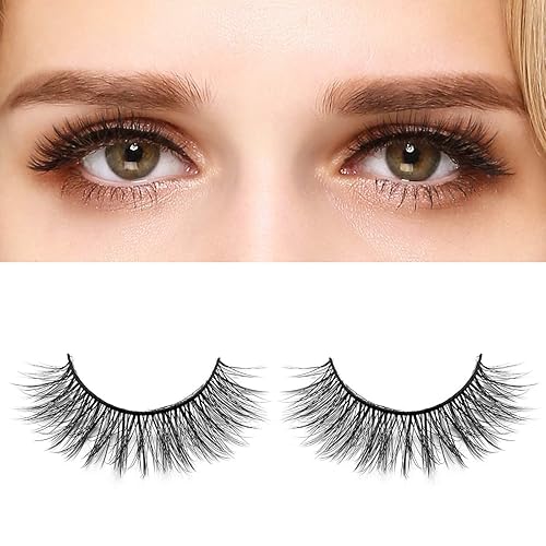 Vista 46 de DYSILK Pestañas postizas Wispy, pestañas de visón, 5 pares de extensiones de pestañas postizas 6D, pestañas postizas de aspecto natural, pestañas 5