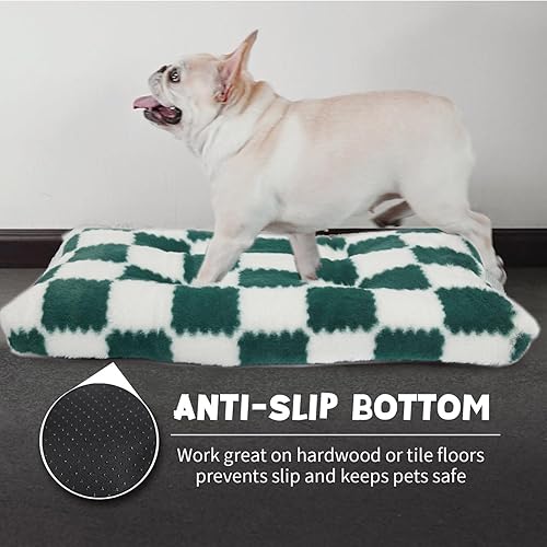 Miniatura 2 de Cama para perros pequeños para jaula de 24 x 18 pulgadas, lavable, para cachorros con parte inferior antideslizante, cómoda almohadilla jacquard de
