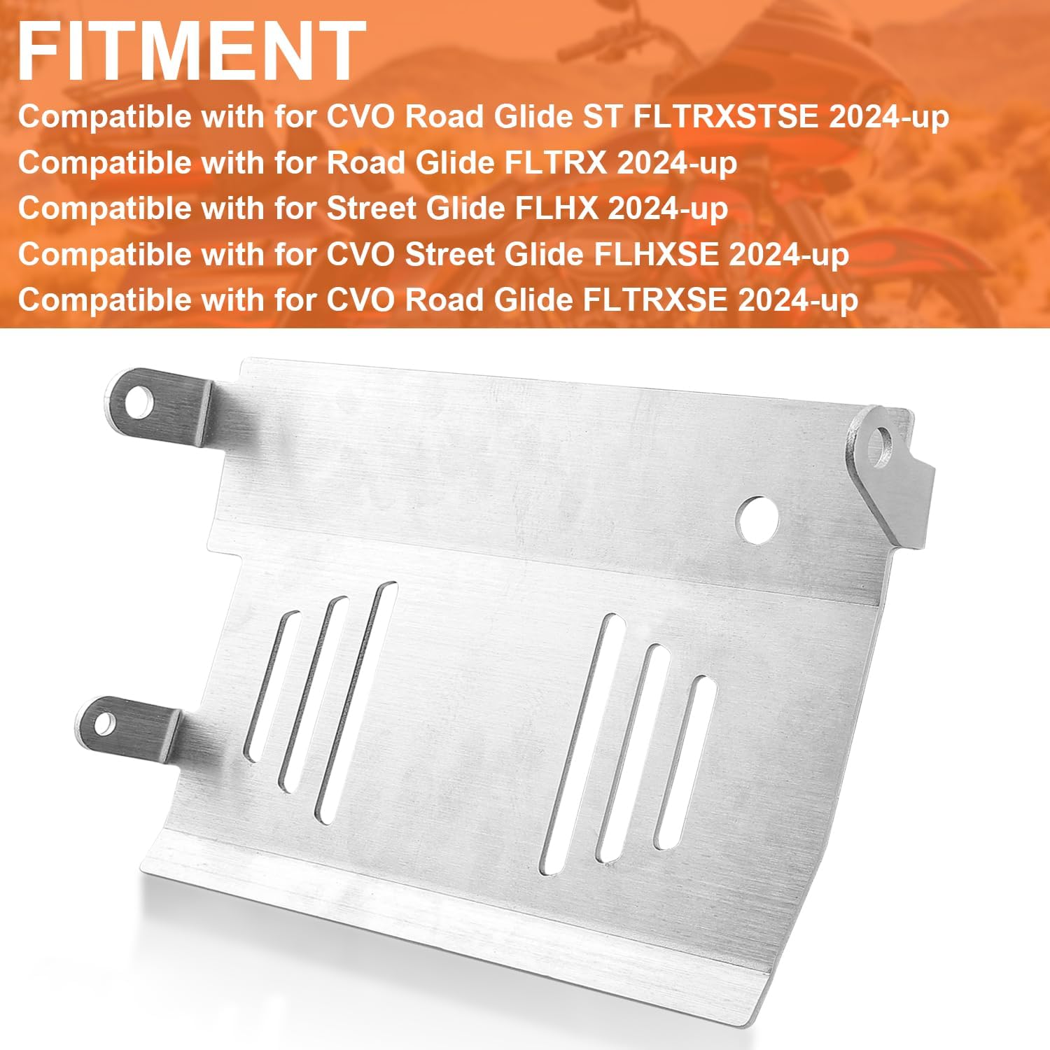 AUFER Lower Engine Base Chassis Protection Guard Skid Plate Cover Compatible With For 2024-Later Touring CVO Road Glide ST FLTRXSTSE FLTRXSE FLTRX CVO Street Glide FLHX FLHXSE Skid Bash Plate