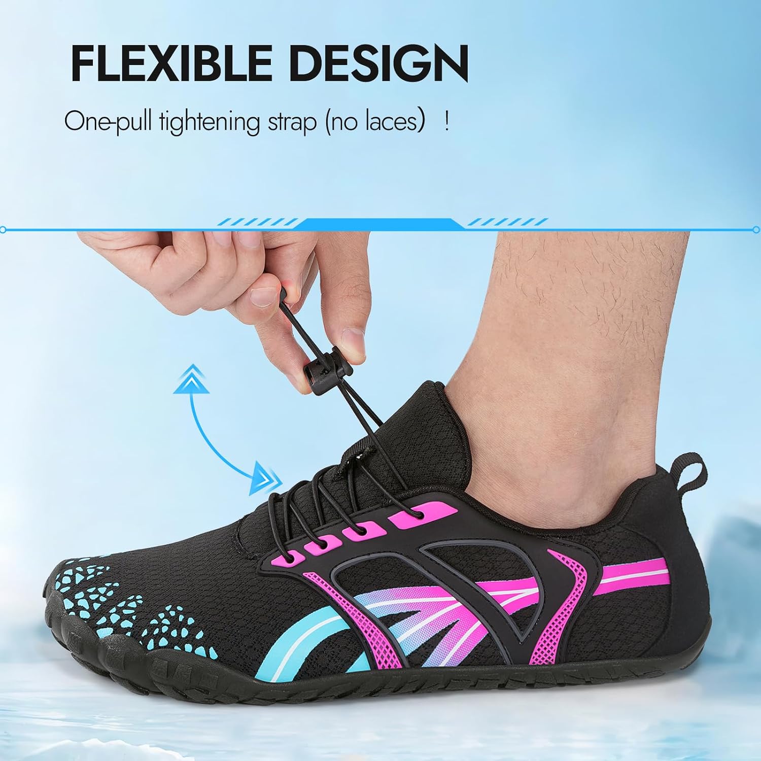 ATHMILE Barefoot Shoes Women Water Shoes Wide Toe Non-Slip Aqua Beach Quick-Dry for Swim Kayak Lake Pool River Hiking Surfing Boating Fishing Diving Cruise Ship Essentials