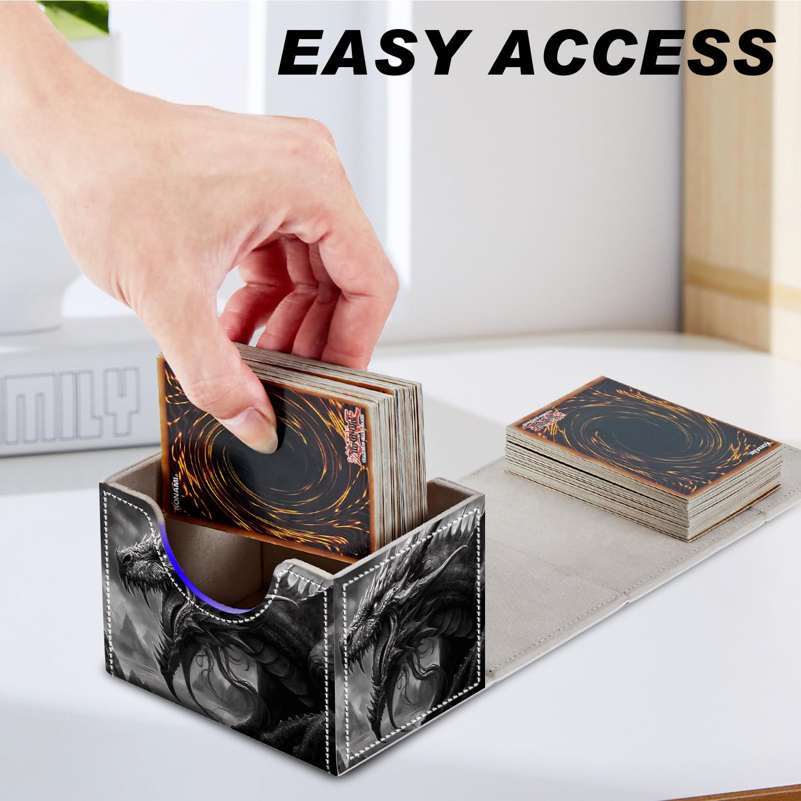 Amazon.com: Card Game Storage Box TCG Deck Box MTG Card Box Organizer  Trading Card Case Commander Deck Box TCG Card Storage Box Magnetic Closure  Creative Pattern Up to 200 Cards, Cool Dark