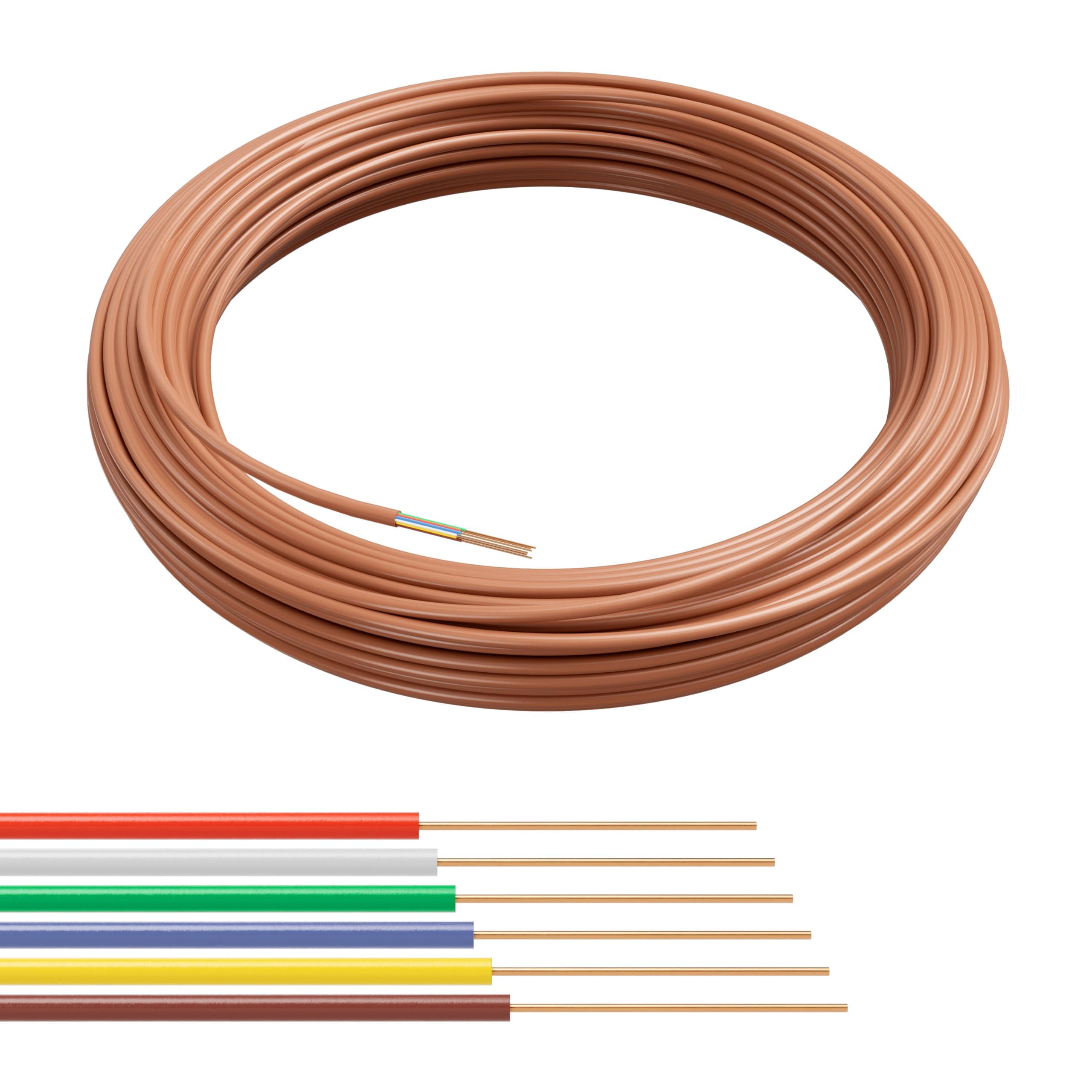 THE CIMPLE CO Thermostat Wire, 18/6, 150 FT, 18 Gauge, 6 Solid Copper Conductors, Indoor/Outdoor Wire for HVAC, Doorbell, Security Systems, Commercial