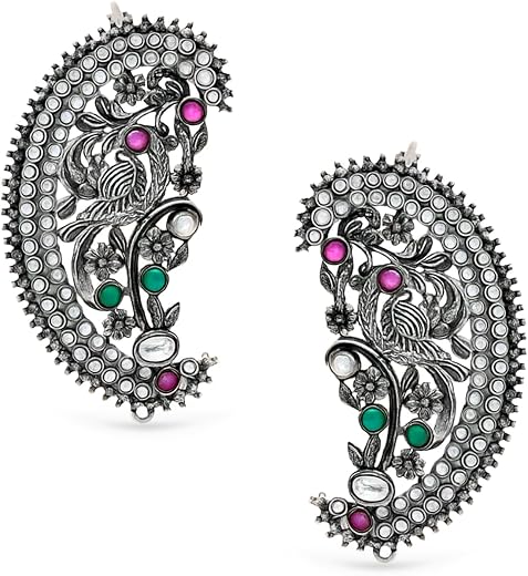 Rubans Ear Cuff Jhumka Earrings Indian Ethnic Jewellery Gift for Women & Girls