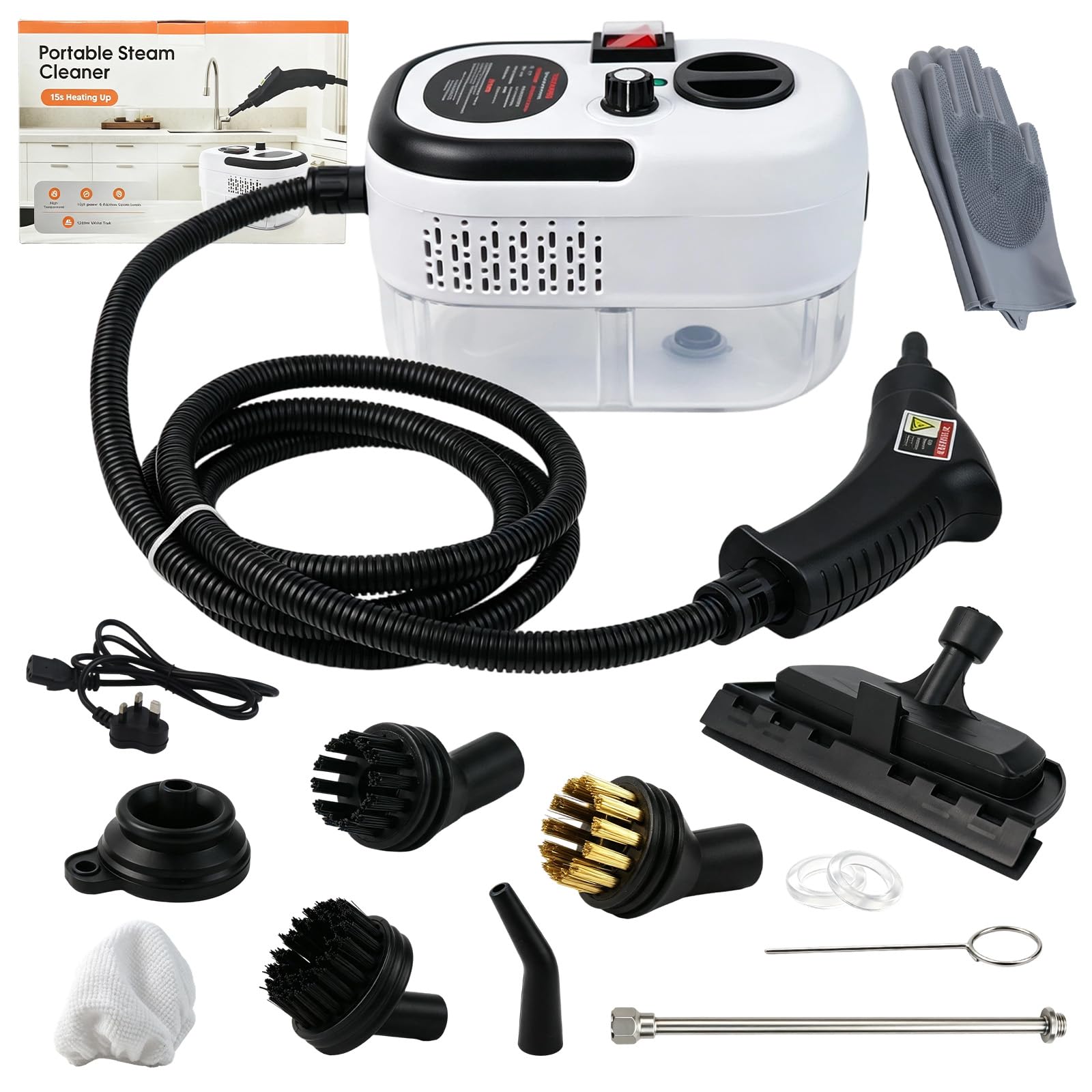 2500W Steam Cleaner with 1200ml Large Water Tank & Adjustable Steam Control