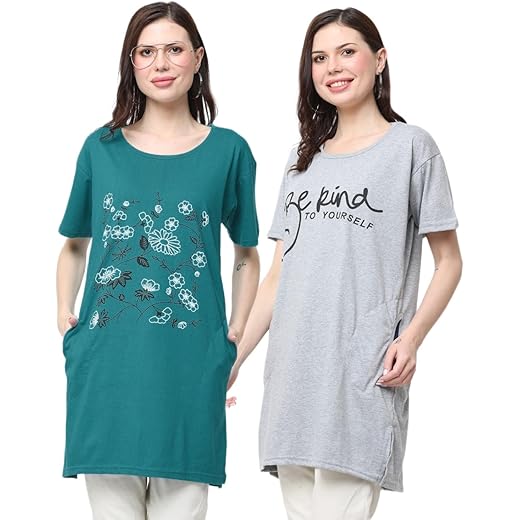 DDASPRATION Womens Cotton T-Shirt Pack of 2