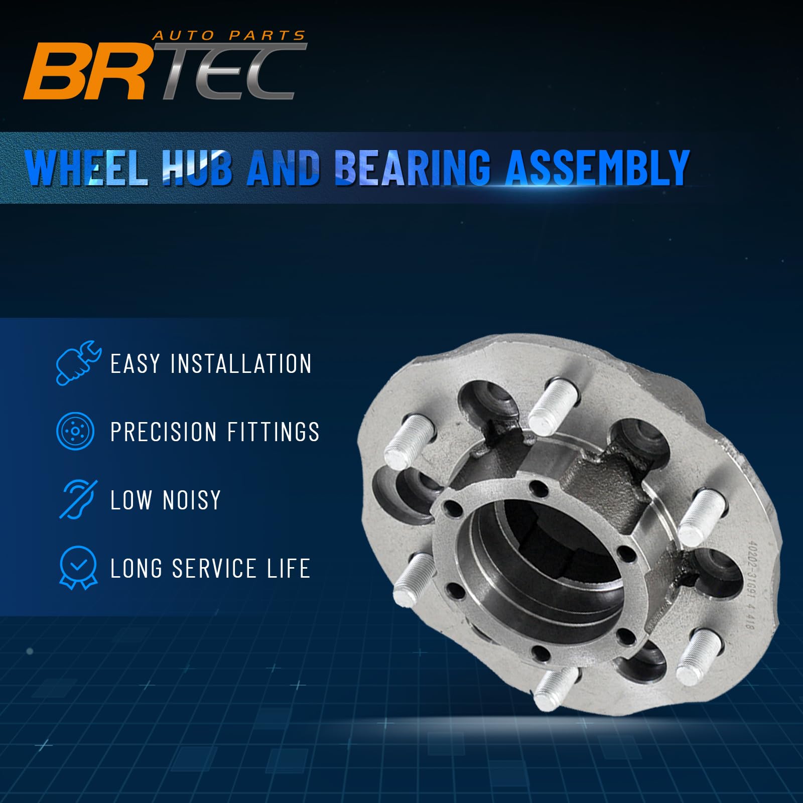 BRTEC 40202-31G91 Pacote com 2 cubos de roda dianteira/passageiro BRTEC 40202-31G91 Pacote com 2 cubos de roda dianteira/passageiro