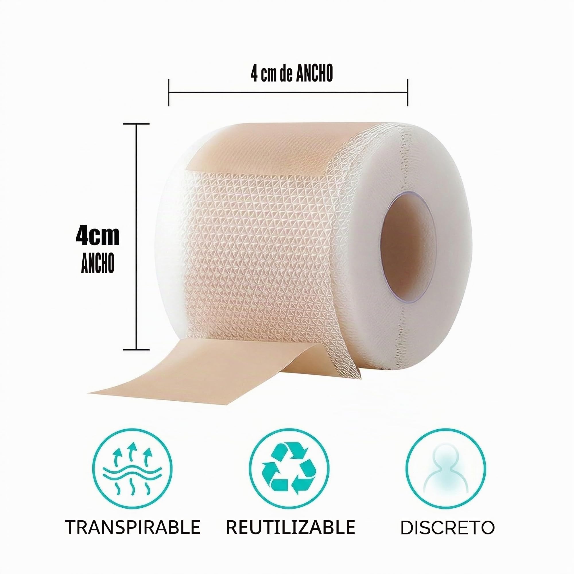 Parche de Silicona para Cicatrices, Rollo Terapéutico para Reducir y Suavizar Cicatrices Visibles, Tratamiento Profesional Reutilizable para Postcirugía, 1 Unidad