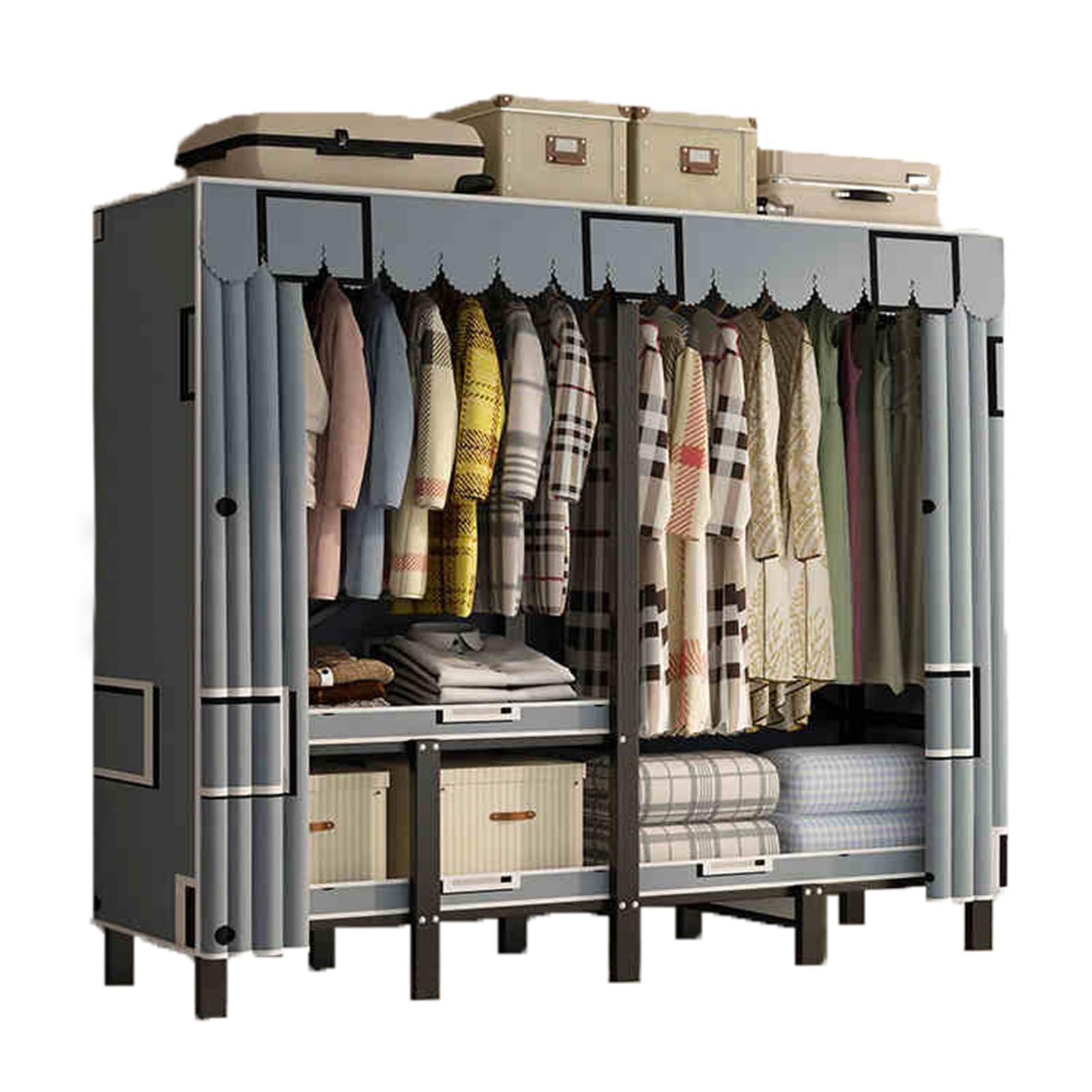 Organizador de abrigos de fácil montaje tamaño grande 150x50x170cm para ropa