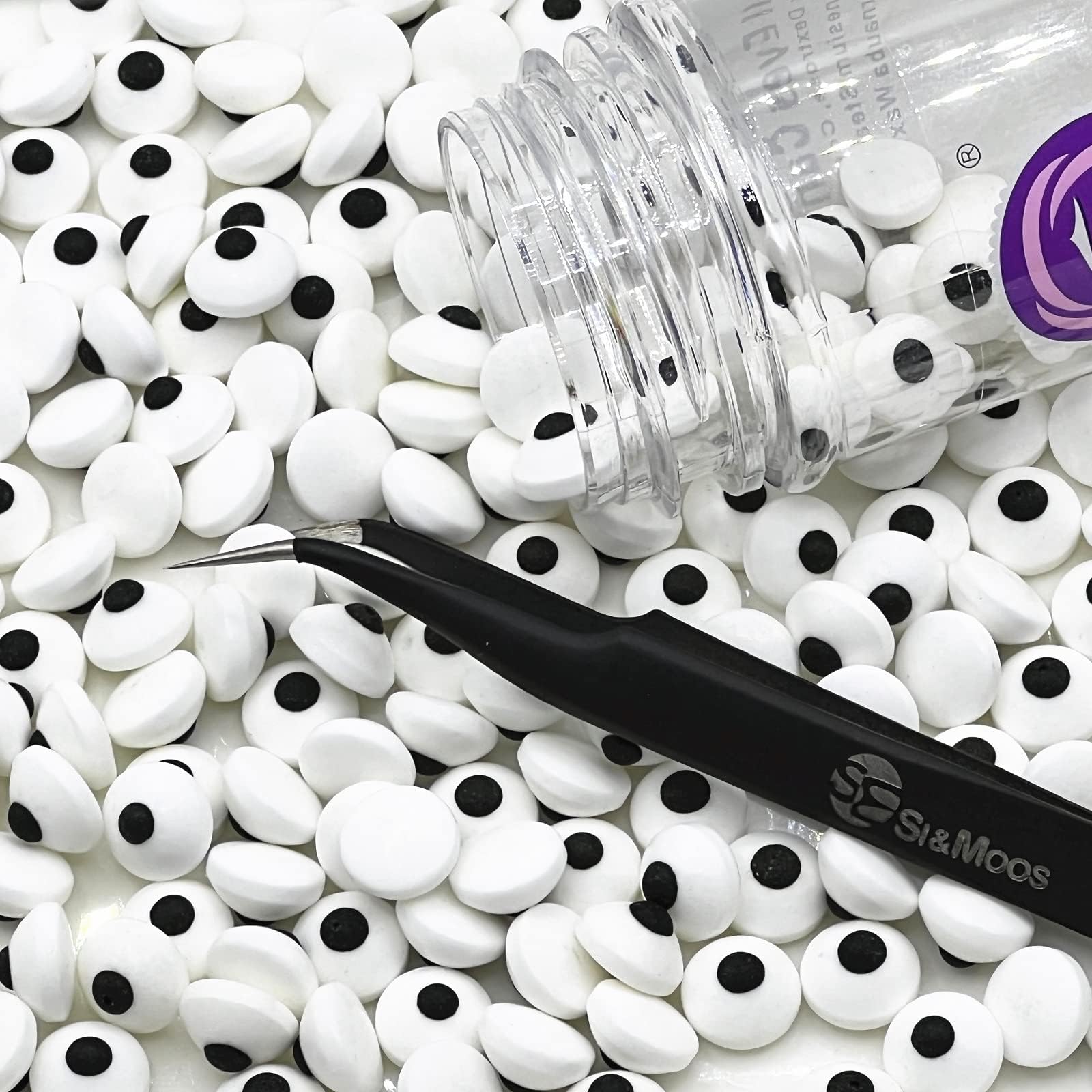 Small Edible Eyes for Decorating Candy Eyes Edible Eyes for Cupcakes Small Eyeball Sprinkles Edible Googly Eyes Halloween Cake Decorations Christmas Cookie Decorations 2.75 OZ with Tweezers
