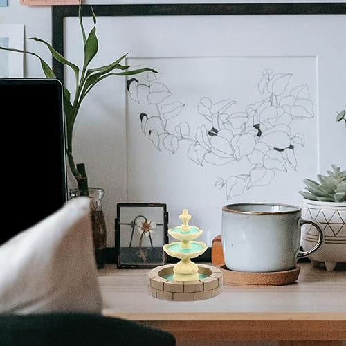 Miniatura 5 de Mini fuente de agua en miniatura, casa de muñecas, mini fuente de cascada, fuente de jardín de hadas, accesorios de adorno para acuario, terrario,