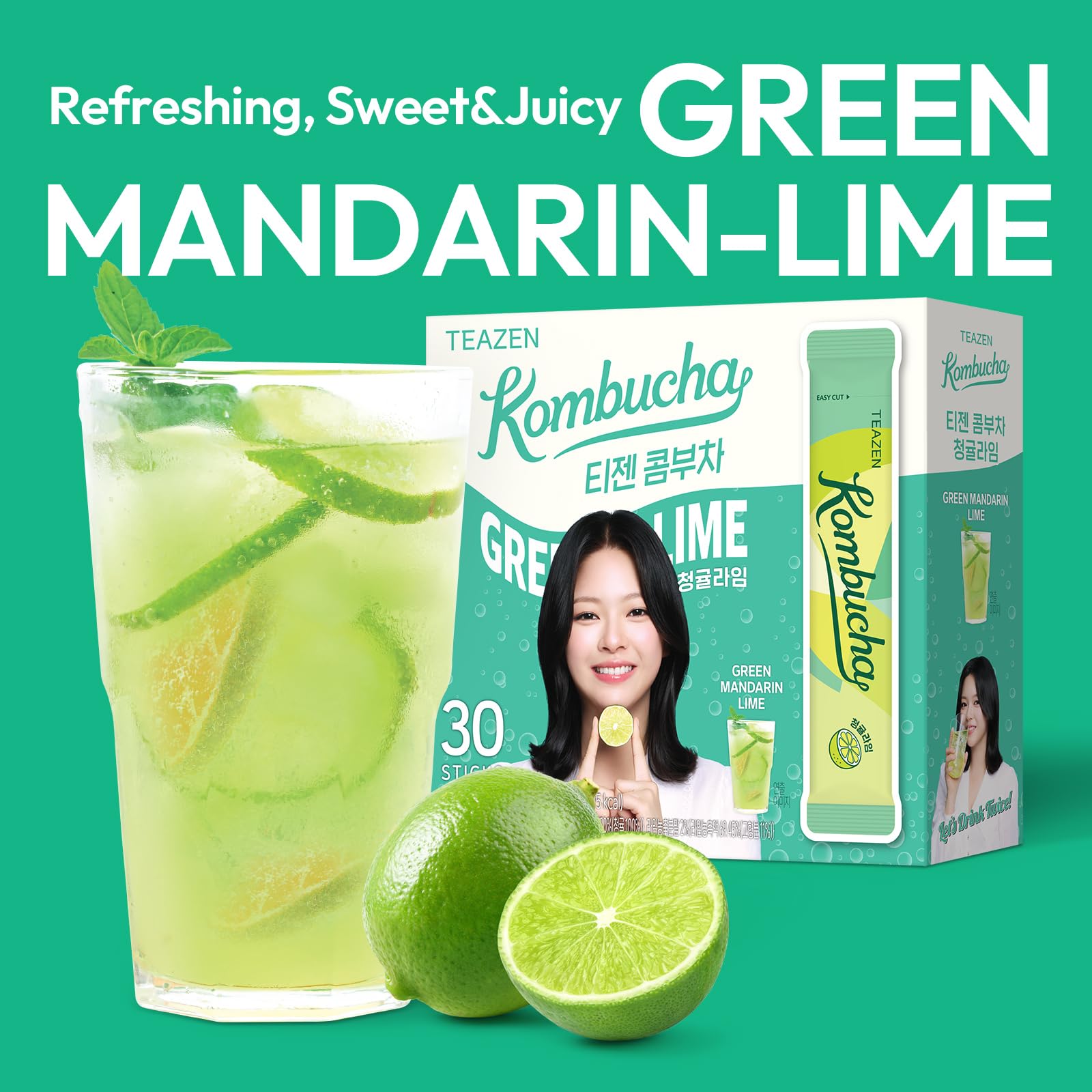 Amazon.com: TEAZEN Green Mandarin Lime Kombucha Powder, Hydration