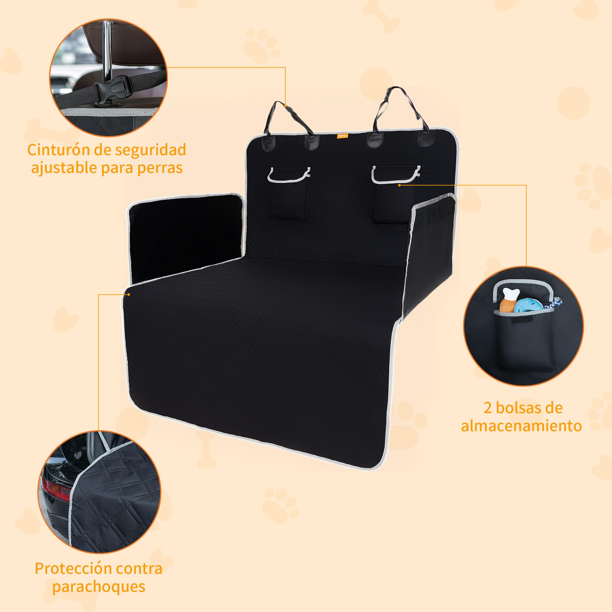 Toozey Protector Funda de Maletero de Coche Alfombrilla con protección Lateral - Universal Auto Maletero Manta para Perros - Impermeable & Antideslizante Esterilla Protectora Robusta, Negro
