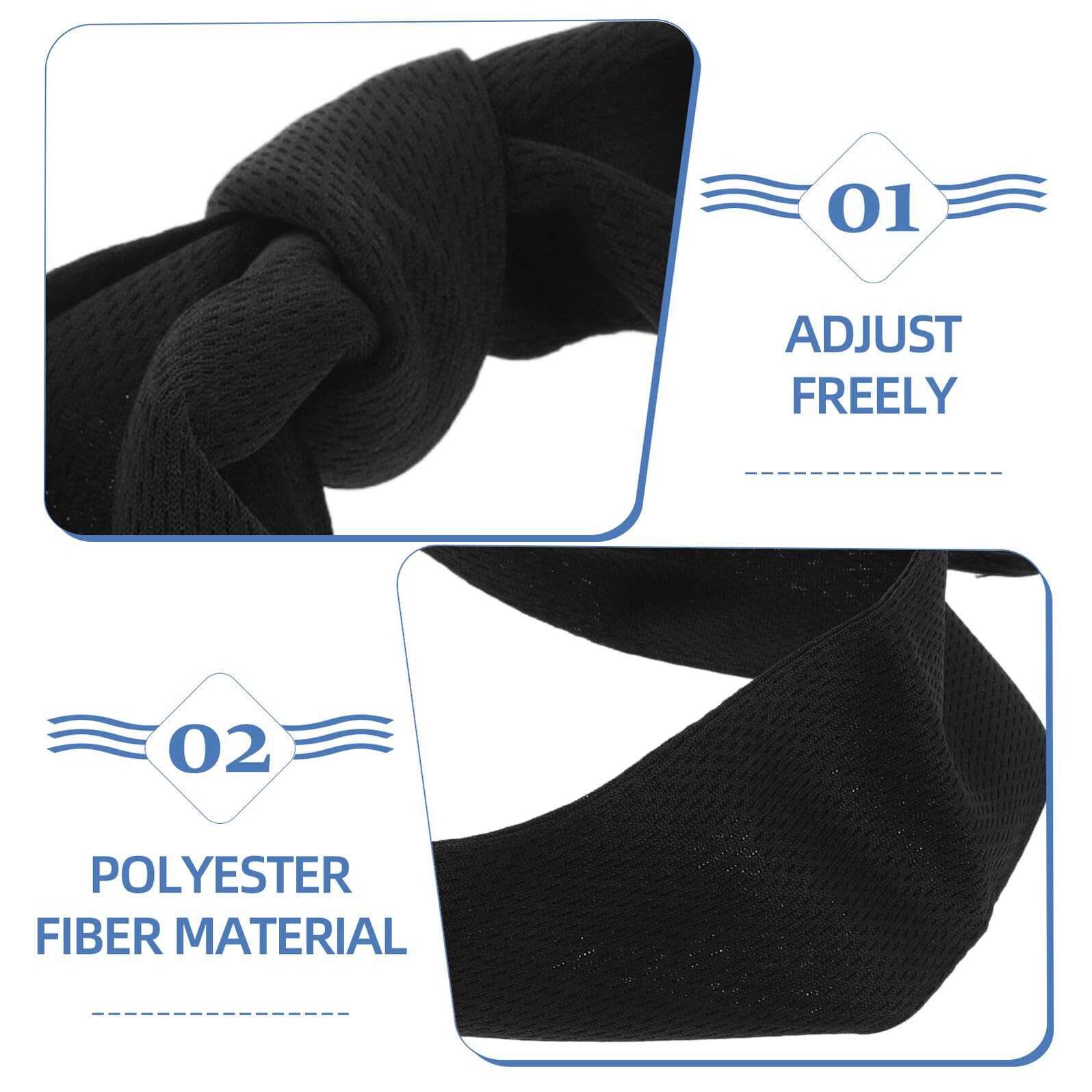 Sportstirnband Unisex Schwarz aus Polyester für Yoga und Leichtathletik
