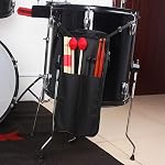 Drum Stick Bag Portable Drumstick Storage Case Bag Hanging Drumstick Rack Bag with Hooks Inside Easy Access and Secure Storage (Black)